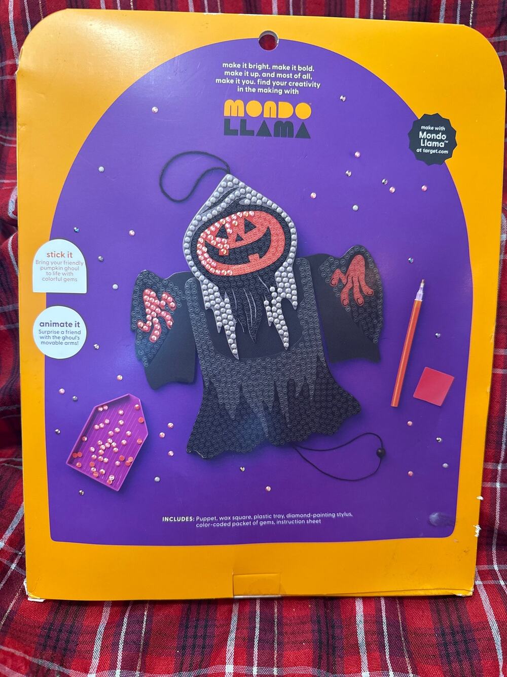 Mondo Llama Create-Your-Own Gem Art Ghoul Kit, Halloween Craft